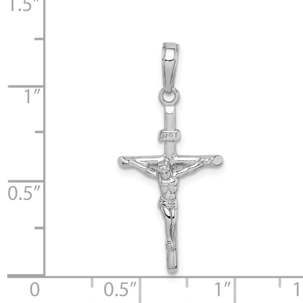 14K Weißgold INRI-Kruzifix-Anhänger