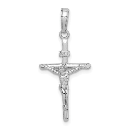 14K Weißgold INRI-Kruzifix-Anhänger