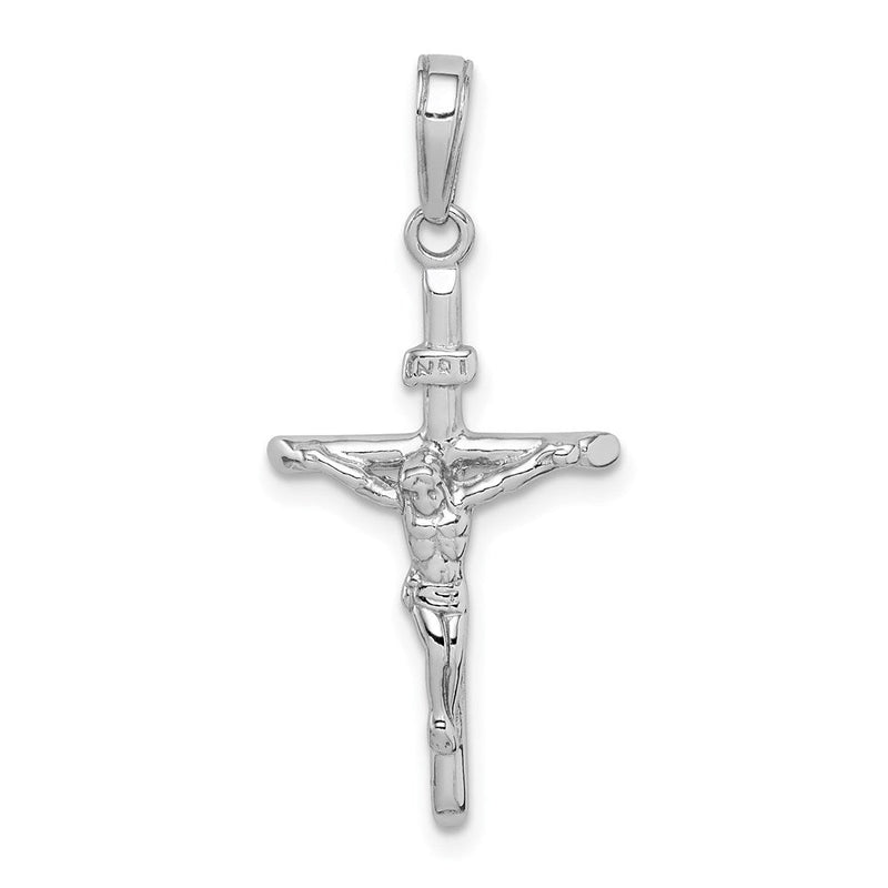 14K Weißgold INRI-Kruzifix-Anhänger