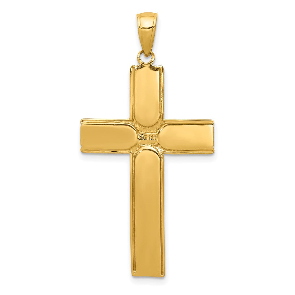 14K Gelbgold Kruzifix-Anhänger mit satinierter Oberfläche