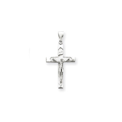 14K Weißgold Kruzifix-Anhänger