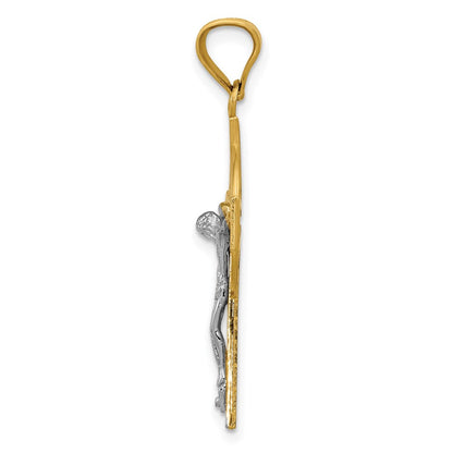 14K Bicolor-Gold Iona Kruzifix-Anhänger