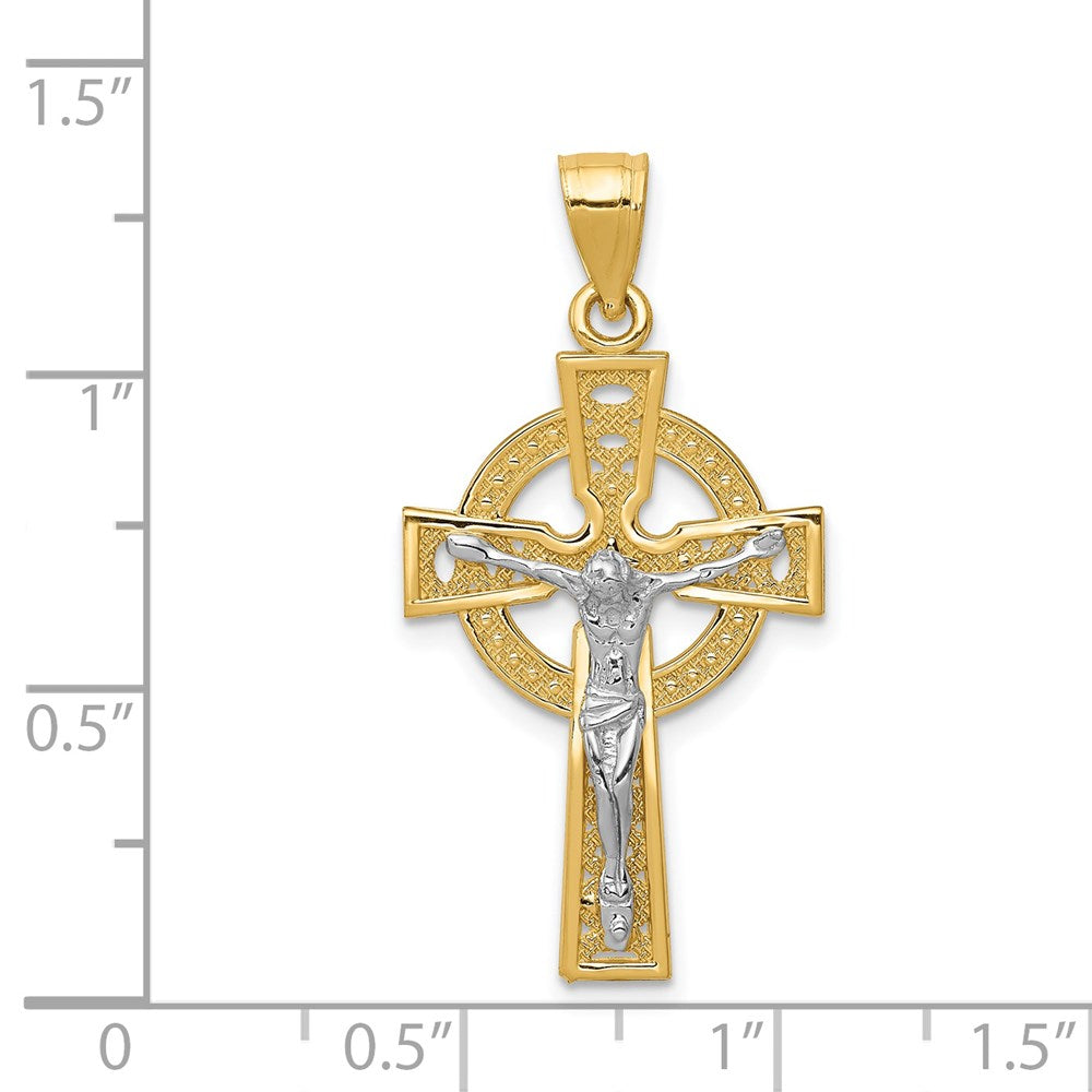 14K Bicolor-Gold Iona Kruzifix-Anhänger