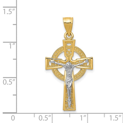 14K Bicolor-Gold Iona Kruzifix-Anhänger