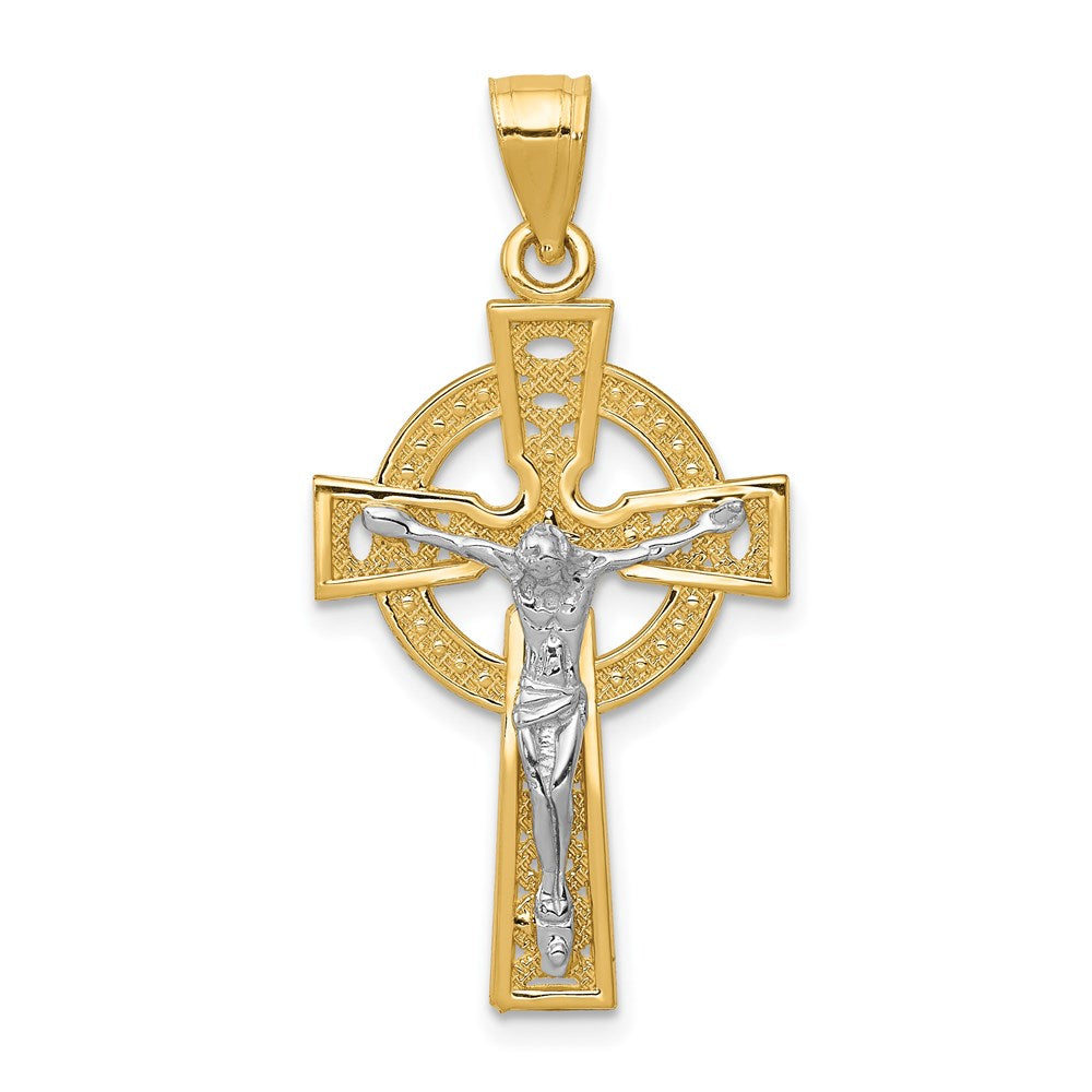 14K Bicolor-Gold Iona Kruzifix-Anhänger