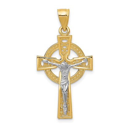 14K Bicolor-Gold Iona Kruzifix-Anhänger