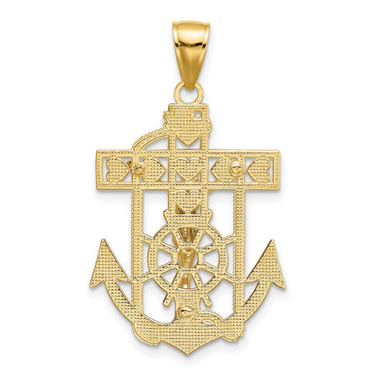 14K Bicolor Gold Mariner-Kreuzanhänger mit Kruzifix