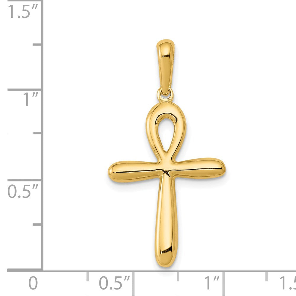 14K Gelbgold Ankh Kreuz Anhänger