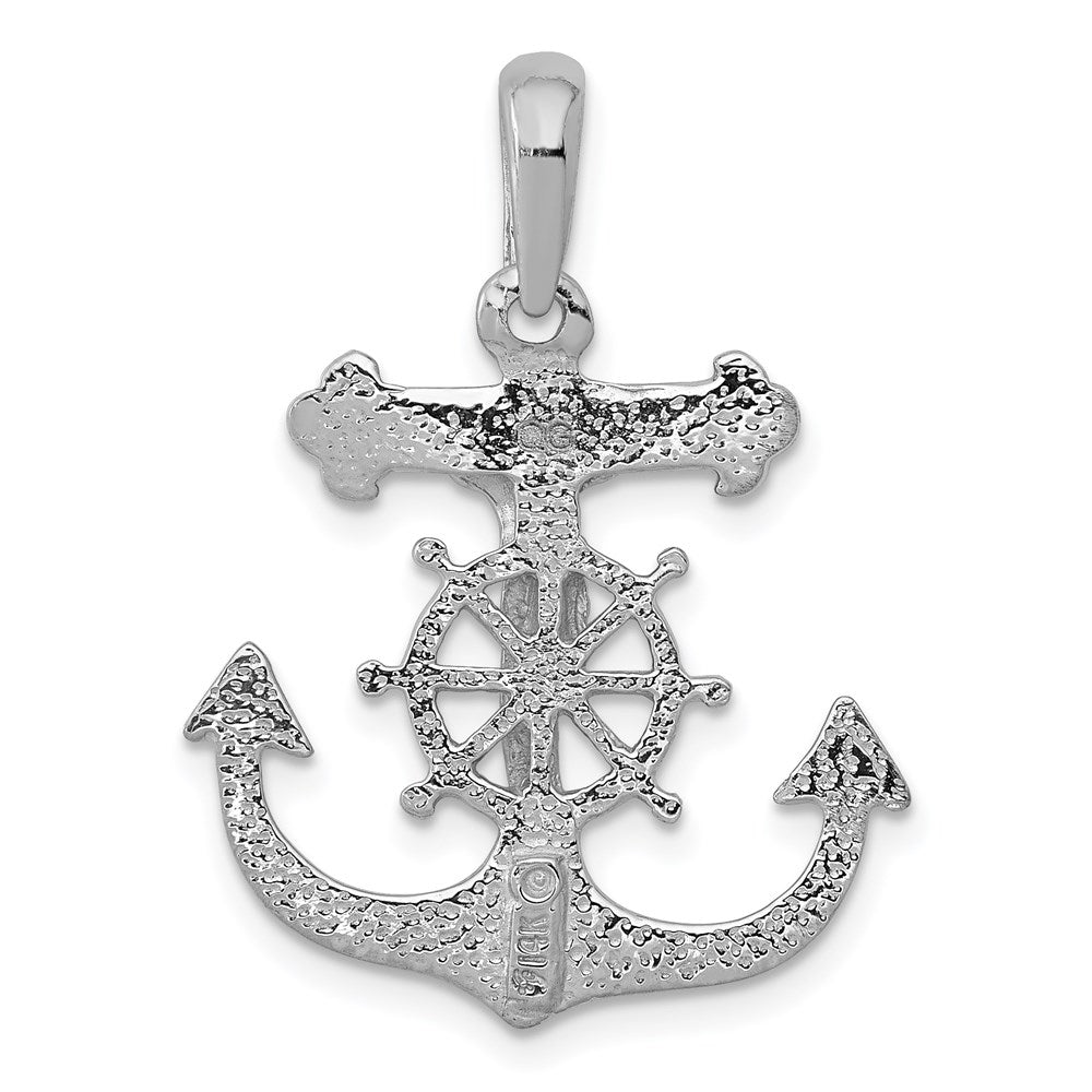 14K Weißgold Mariner-Kreuz-Anhänger