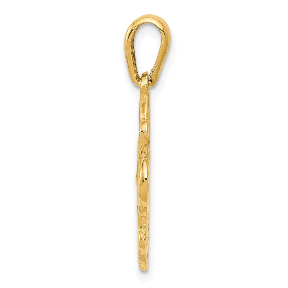14K Gelbgold Vierweg-Medaille-Anhänger