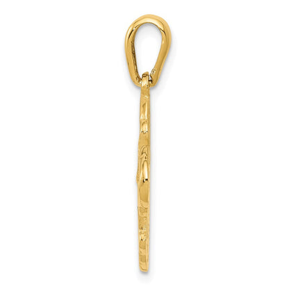 14K Gelbgold Vierweg-Medaille-Anhänger