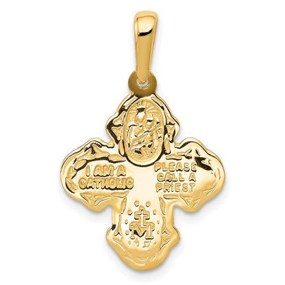 14K Gelbgold Vierweg-Medaille-Anhänger