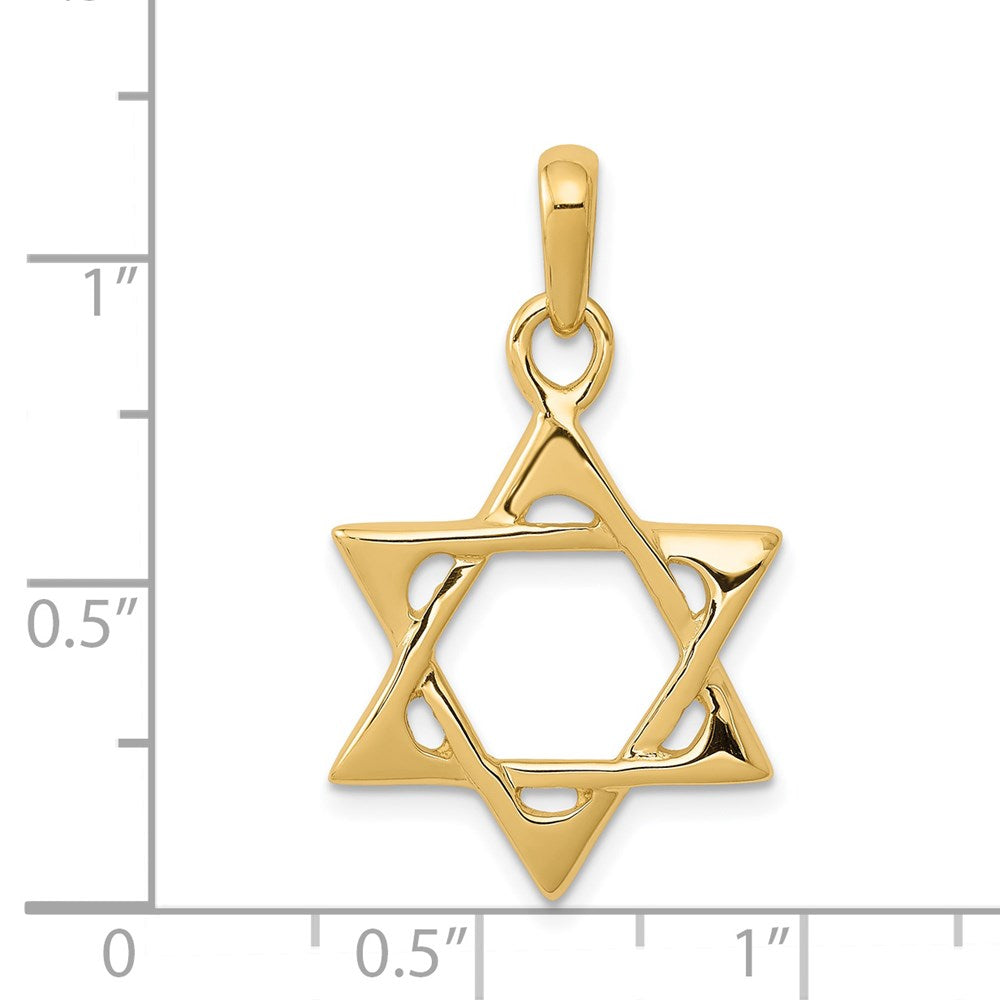 14 Karat Gelbgold Davidstern-Anhänger