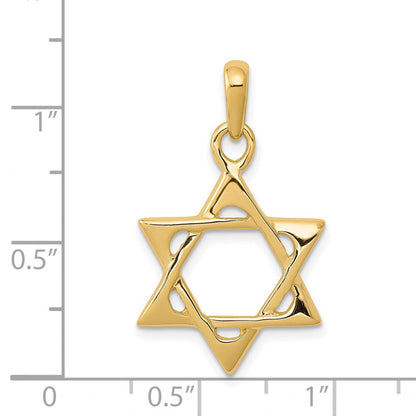 14 Karat Gelbgold Davidstern-Anhänger