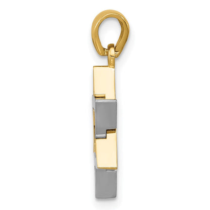 14K Bicolor Gold Davidstern-Anhänger