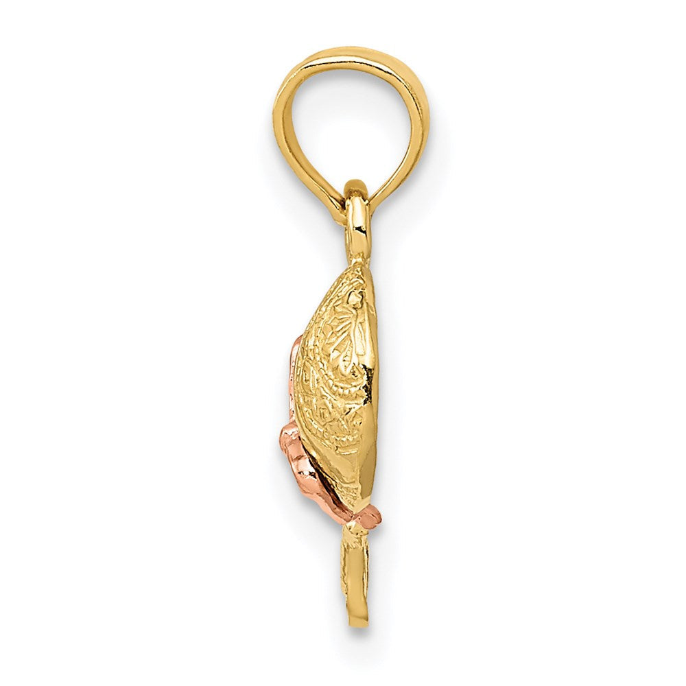 14K Bicolor Baby Rattle Anhänger