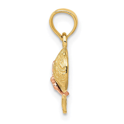 14K Bicolor Baby Rattle Anhänger
