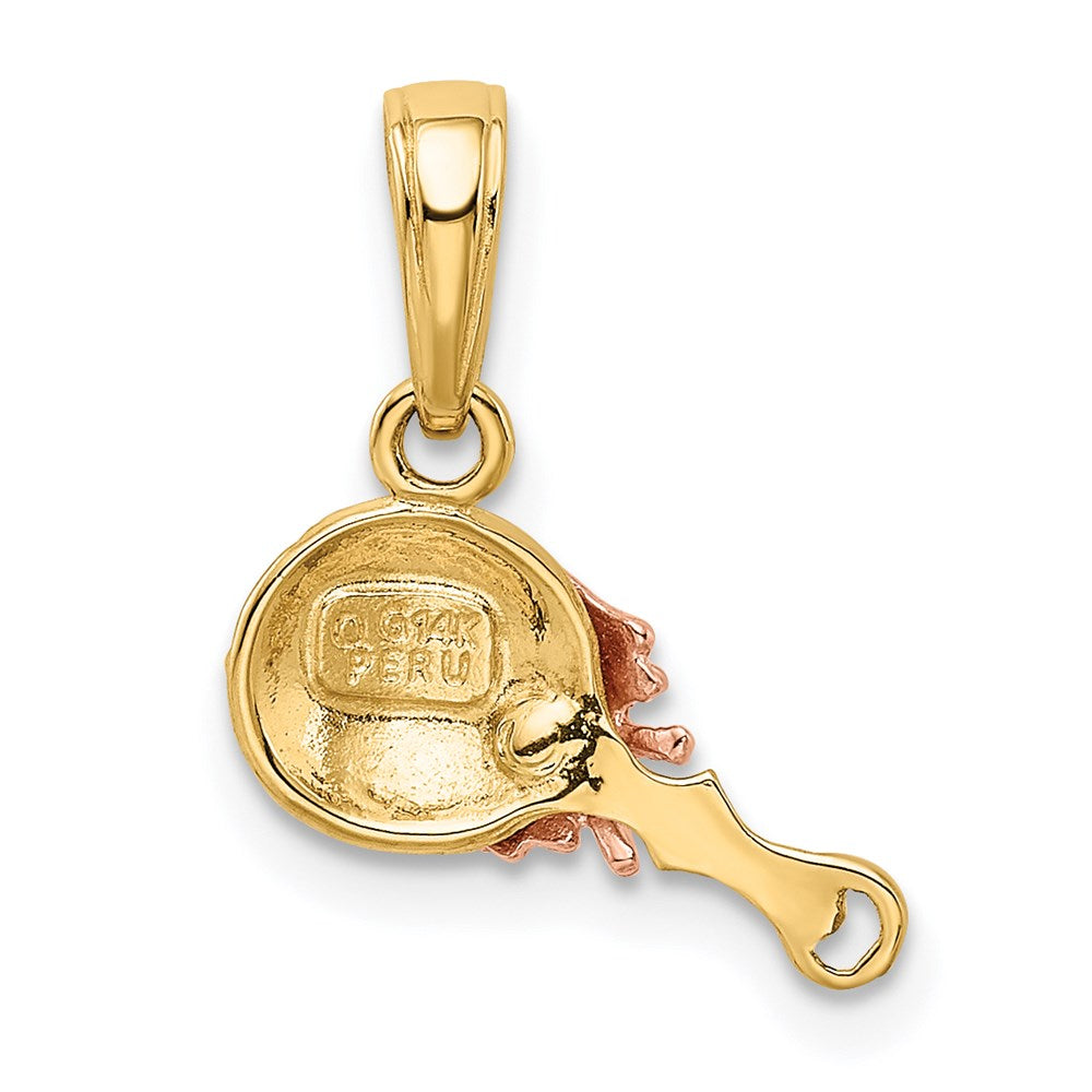 14K Bicolor Baby Rattle Anhänger