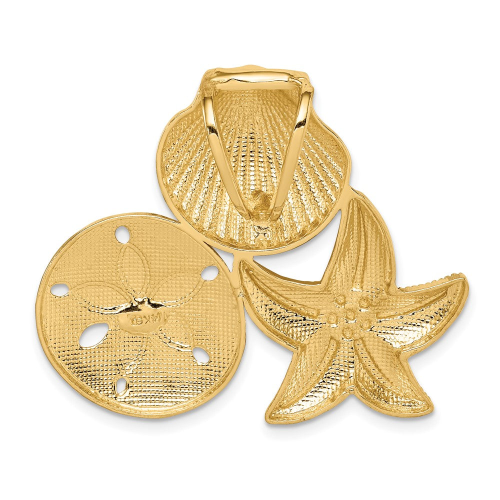 14K Gelb & Rhodium Gold & Rhodium Meer Leben Anhänger