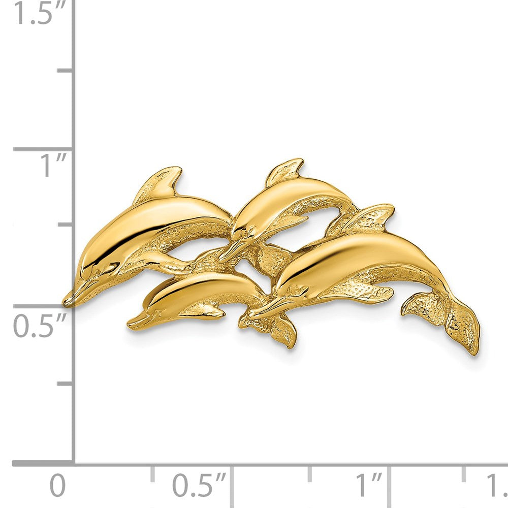 14K Gelbgold Dolphins Anhänger