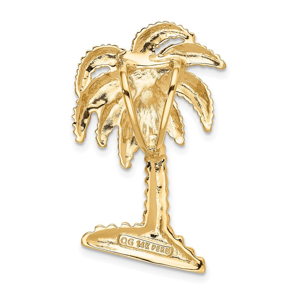 14K Gelbgold Palme Baum Anhänger