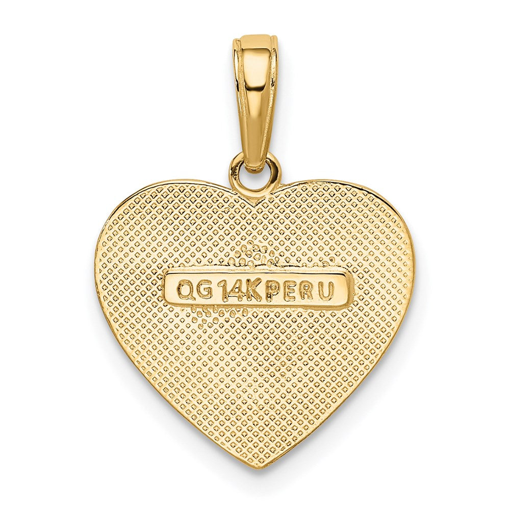 14K Gelbgold Poliert Herz Anhänger