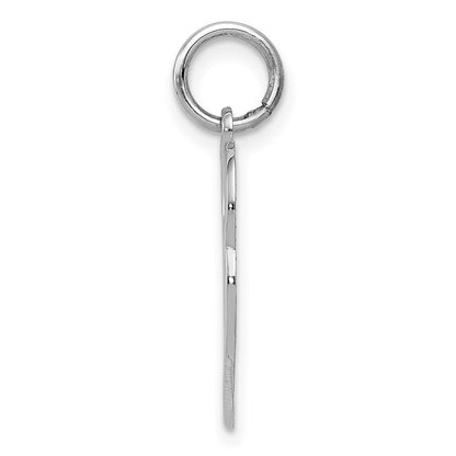 14K Weißgold Doppelt Herz Charm