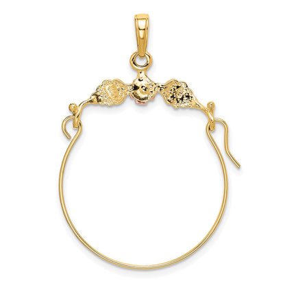14K Bicolor Leaves mit Blume Charm Halter