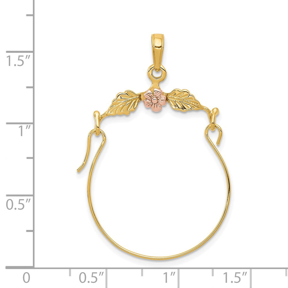 14K Bicolor Leaves mit Blume Charm Halter