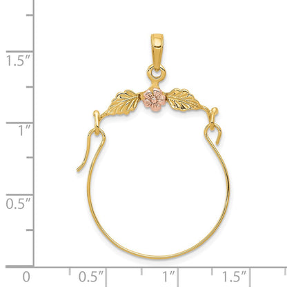 14K Bicolor Leaves mit Blume Charm Halter