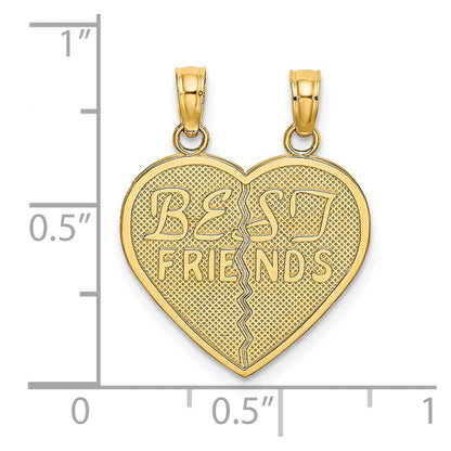 14K Gelbgold BEST FRIENDS Trennbarer Herz-Charm