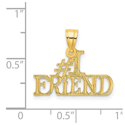 14K Gelbgold #1 Freund Charm