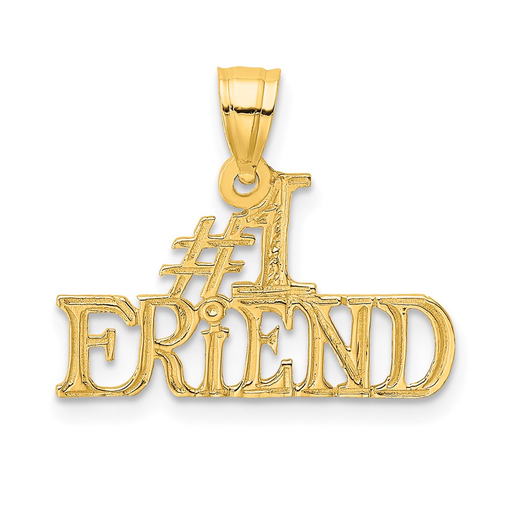 14K Gelbgold #1 Freund Charm