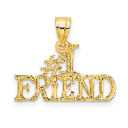 14K Gelbgold #1 Freund Charm