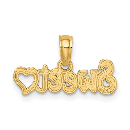 14K Gelbgold Süß Herz Charm