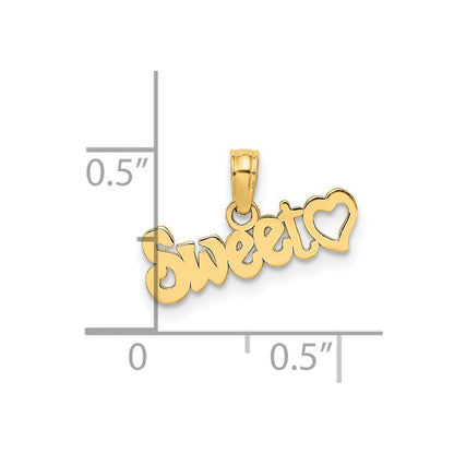 14K Gelbgold Süß Herz Charm