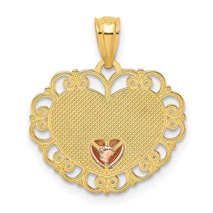 14K Bicolor Mama Herz Anhänger