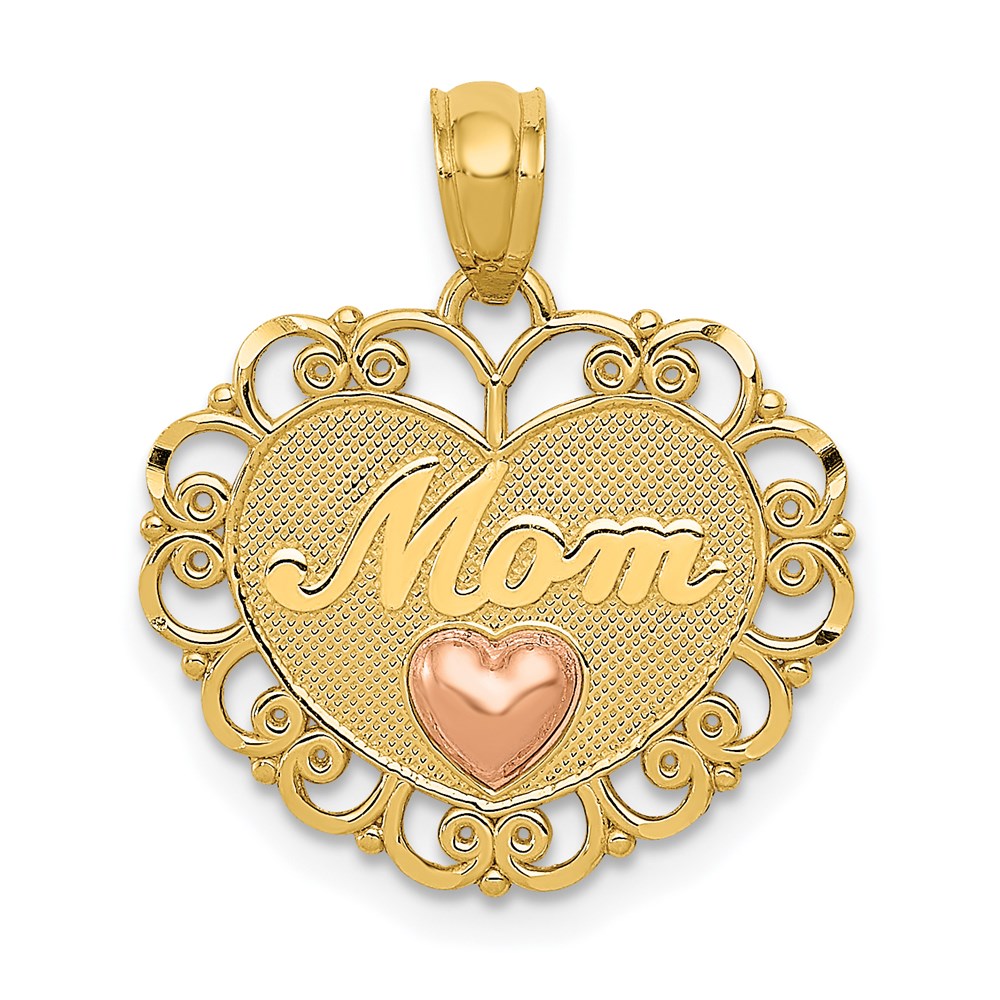 14K Bicolor Mama Herz Anhänger