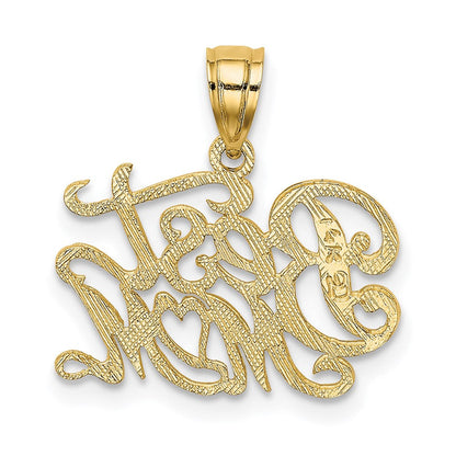 14K Gelbgold Beste Mama Charm