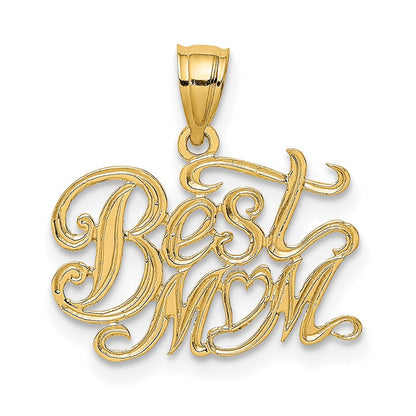 14K Gelbgold Beste Mama Charm