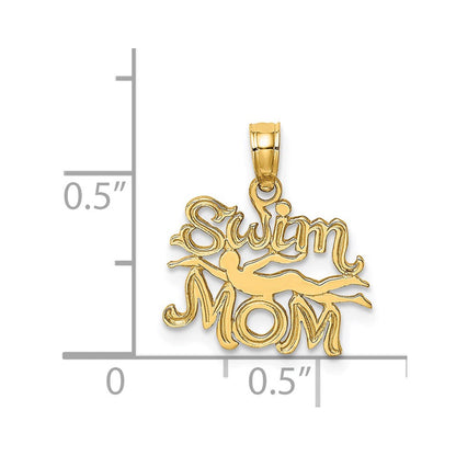 14K Gelbgold Swim Mama mit Swimmer Charm