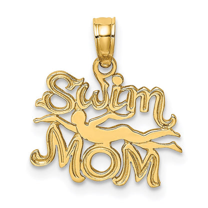 14K Gelbgold Swim Mama mit Swimmer Charm