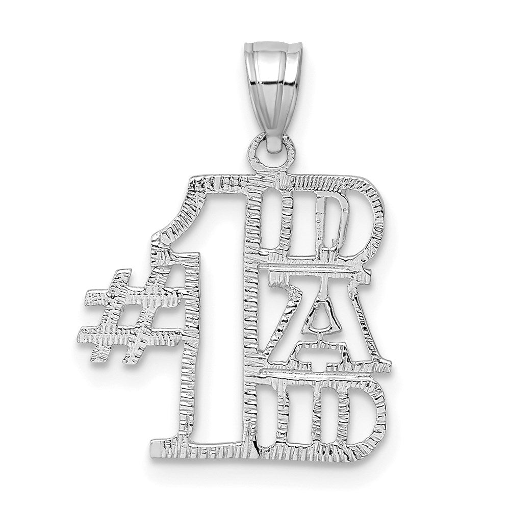 14K Weißgold #1 Dad Anhänger