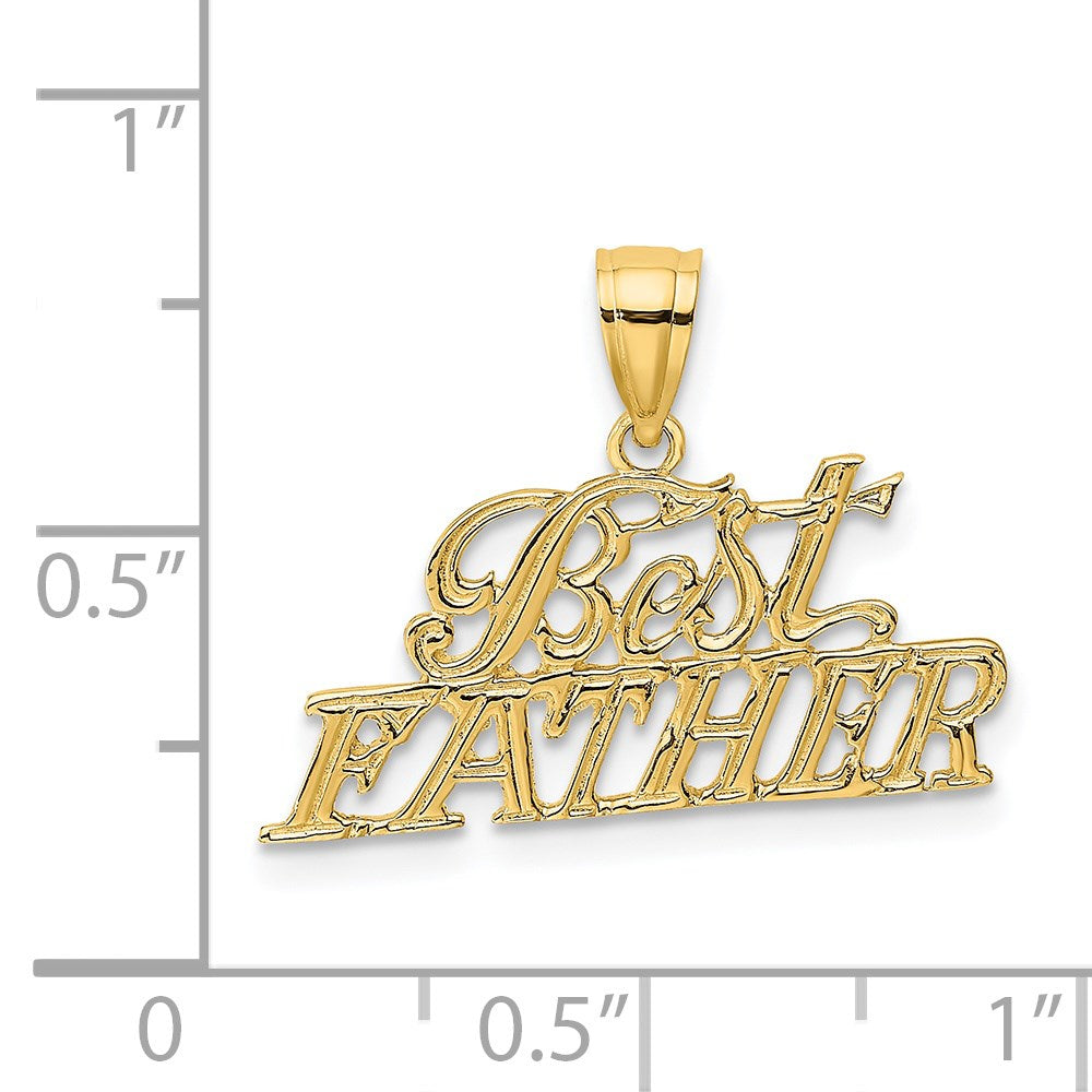 14K Gelbgold Beste Vater Charm