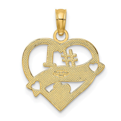 14K Gelbgold #1 Wife Herz Charm