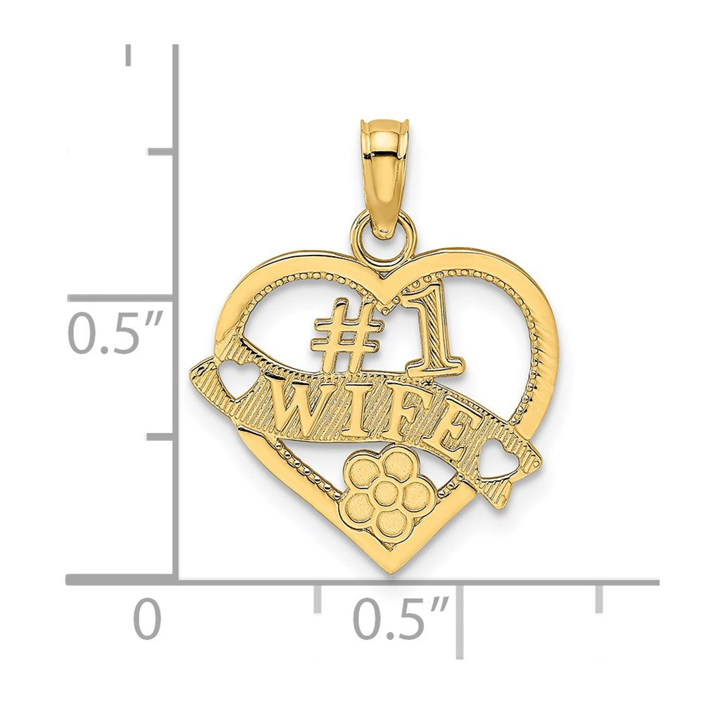 14K Gelbgold #1 Wife Herz Charm