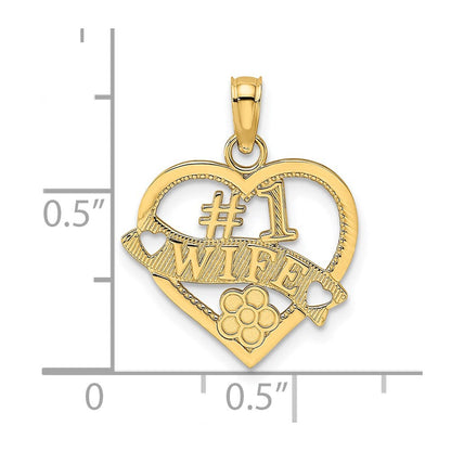 14K Gelbgold #1 Wife Herz Charm