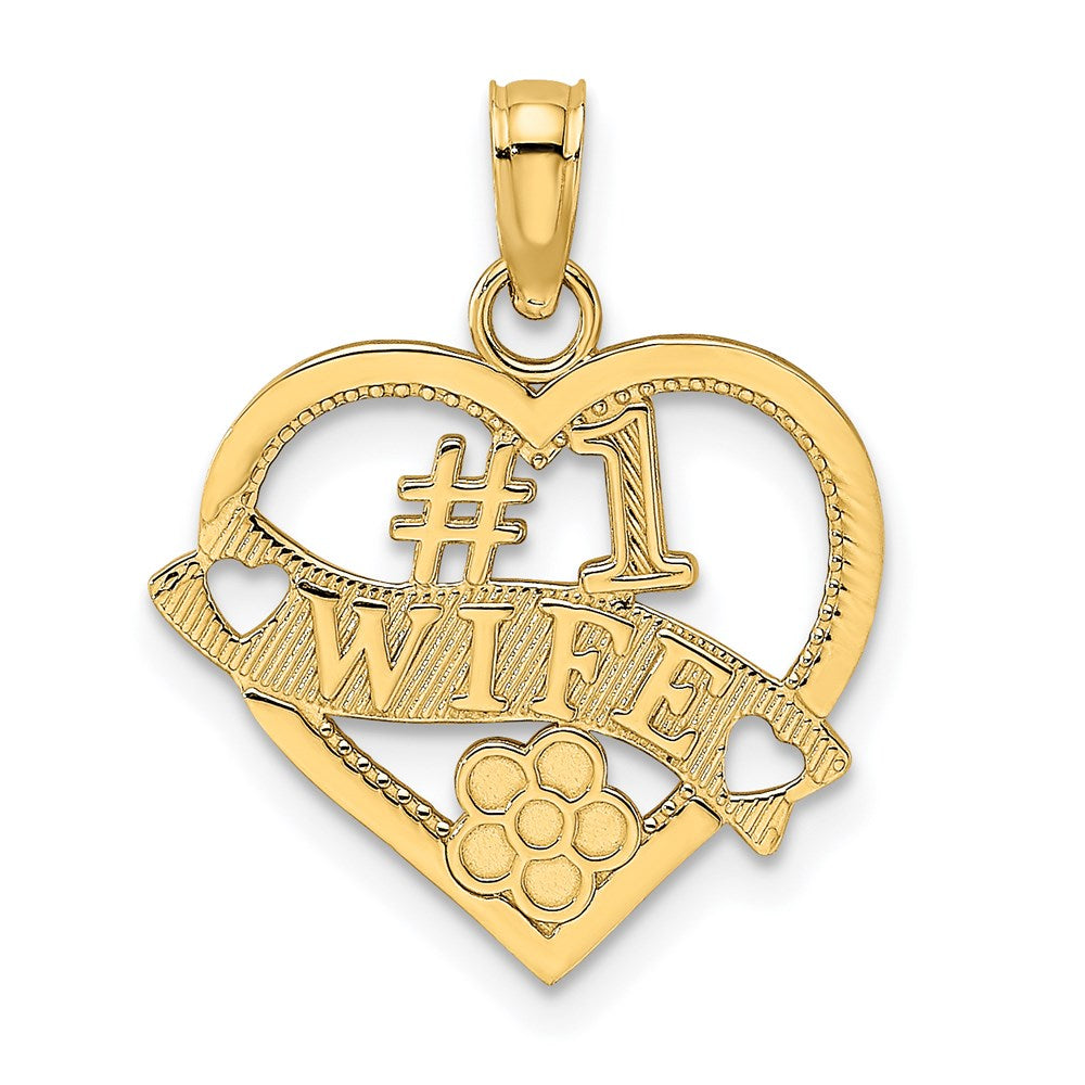 14K Gelbgold #1 Wife Herz Charm