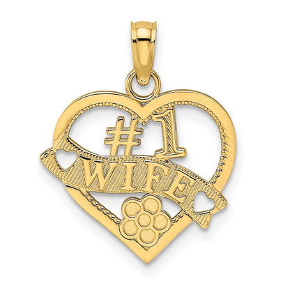 14K Gelbgold #1 Wife Herz Charm