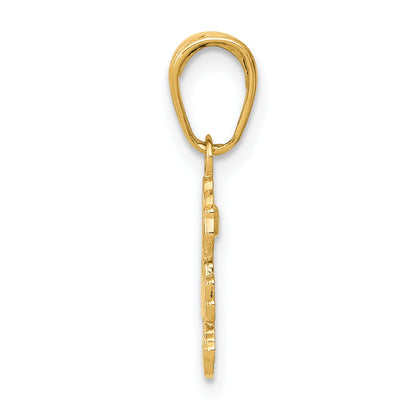 14K Gelbgold Schwester Rose Anhänger